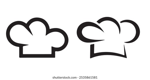 Chef hat icon set vector icon on white background