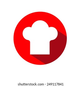 chef hat icon shadow Vector EPS 10 illustration.
