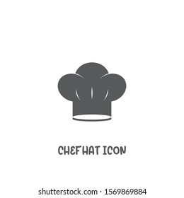 Chef hat icon simple silhouette flat style vector illustration on white background.