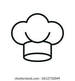 Chef hat icon symbolizes culinary expertise, professional cooking, and creativity in the kitchen.