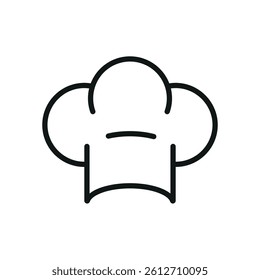 Chef hat icon symbolizes culinary expertise, professional cooking, and creativity in the kitchen.