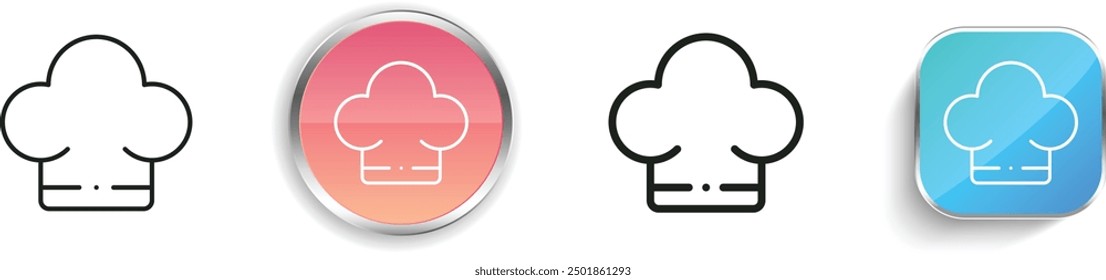 chef hat icon. Thin Linear, Regular and Button Style Design Isolated On White Background
