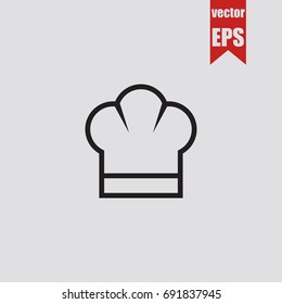 Chef hat icon in trendy isolated on grey background.Vector illustration.