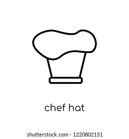 chef hat icon. Trendy modern flat linear vector chef hat icon on white background from thin line collection, outline vector illustration