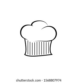 Chef hat icon in trendy outline style design. Vector graphic illustration.