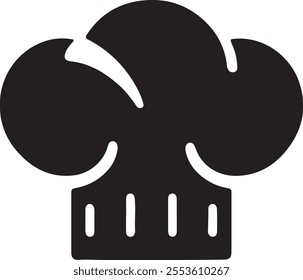 
A chef hat icon vector art illustration silhouette style on a white background.
