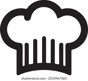 A chef hat icon vector art illustration silhouette style on a white background.
