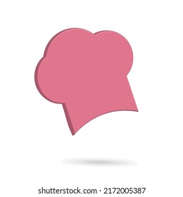 chef hat icon vector cartoon illustration, pink color.