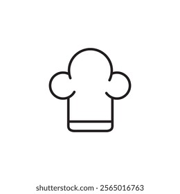 Chef hat icon, vector flat black simple linear illustration for web and app..eps