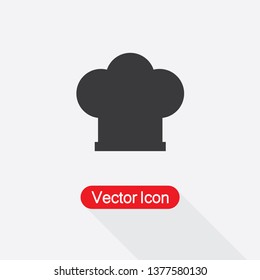 Chef Hat Icon Vector Illustration In Flat Style Eps10