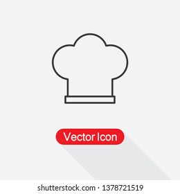 Chef Hat Icon Vector Illustration In Flat Style Eps10