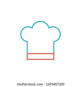 chef hat icon vector illustration two color line style design. isolated on white background