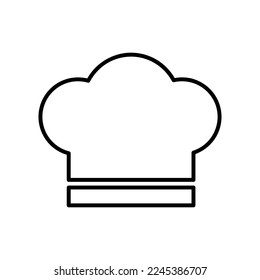Ilustración vectorial del icono del sombrero de chef sobre fondo blanco 