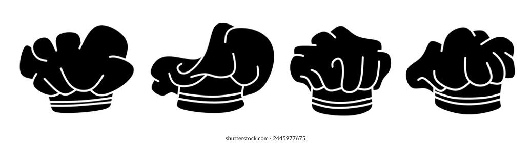 Chef hat icon vector illustration collection. Chef hat design. Stock vector.