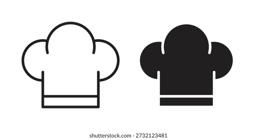 Chef hat icon. Vector illustration, flat and stroke