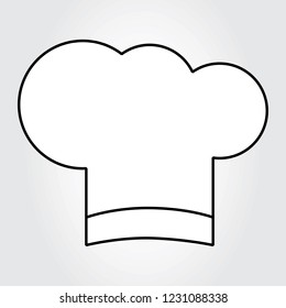 Chef hat icon vector isolated on gray background. Chef hat icon in flat style. Template for app, label, logo, menu and web site. Creative design concept, vector illustration