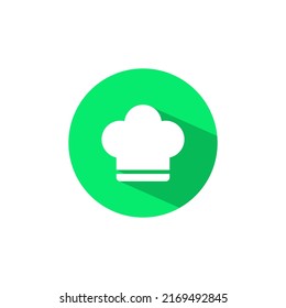 Chef hat icon vector isolated on circle background