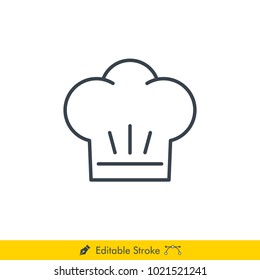 Chef Hat Icon / Vector - In Line / Stroke Design