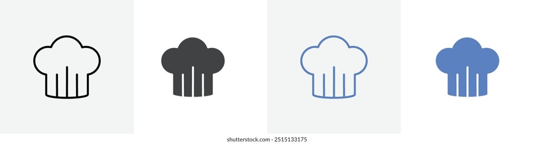 chef hat icon vector set use for web ui or app