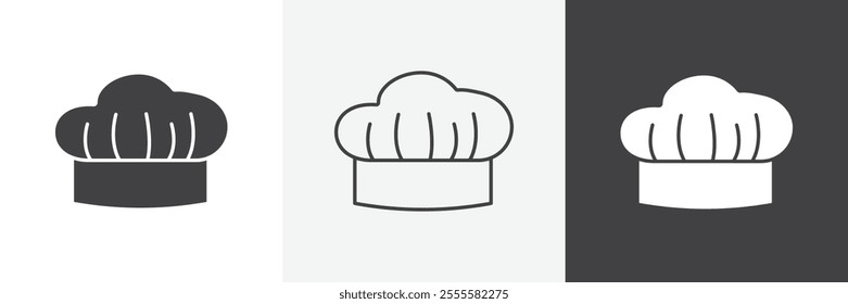 Chef hat icon vector set for ui designs