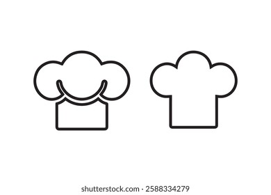 chef hat icon vector silhouette isolated in white background