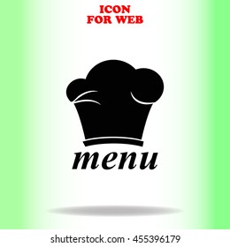 Chef hat icon vector web icon. Black illustration on white background