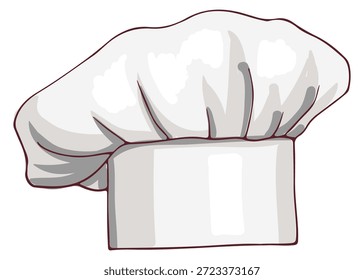Chef hat icon. White textile cooking cap