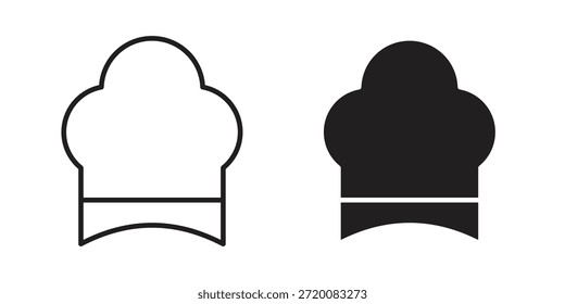 Iconos del sombrero del cocinero de color negro en diversos estilos