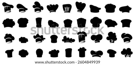 Chef Hat Icons Collection on white Background