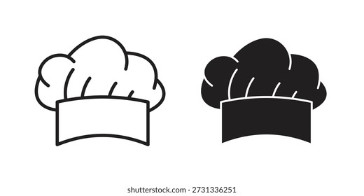 Colección de iconos de sombrero de chef. Iconos planos lineales delgados y negros