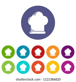 Chef hat icons color set vector for any web design on white background