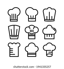 chef hat icons or logos isolated sign symbol vector illustrations - Collection of high quality black style vector icons
