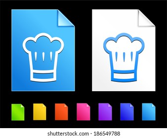 Chef hat Icons on Colorful Paper Document Collection