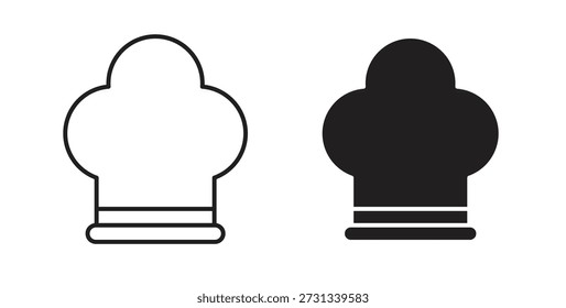 Ícones de chapéu Chef. Coleção de vetores de ícones de tópicos. ilustrações simples