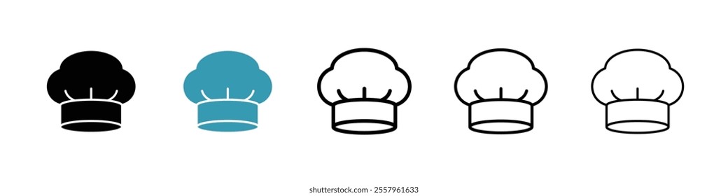 Chef hat icons pack in black and blue.