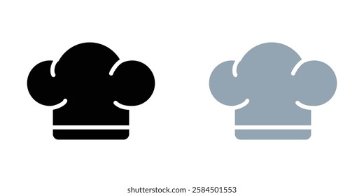 Chef hat icons pack in black and colored version
