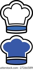 Chef chapéu ícones definir profissional cozinhar uniforme chapéus profissão culinária baker toque vetor ilustração