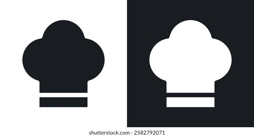 Chef hat icons set vectors black and colored style