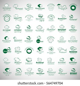 Chef Hat Icons Set-Isolated On Gray Background.Vector Illustration,Graphic Design.For Web Site,App,Print,Presentation Templates,Mobile Applications And Promotional Materials.Huge Thin Line Collection