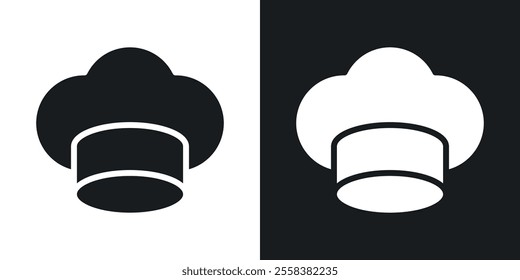 Chef hat icons in solid black and white colors