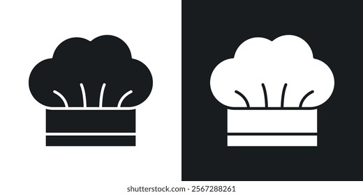 Chef hat icons in solid black and white colors