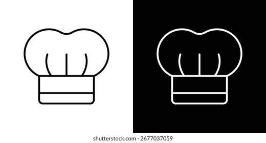 Chef hat icons. Stroke line art icons