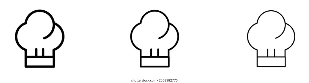 Chef hat icons in tree different stroke sizes