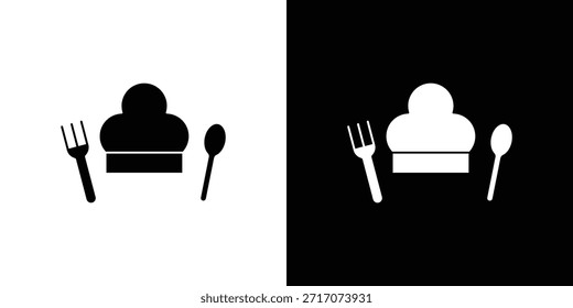 Chef Hut Symbole Vektor Silhouette Design. Grafik-Design-Illustration mit Vektorgrafik.