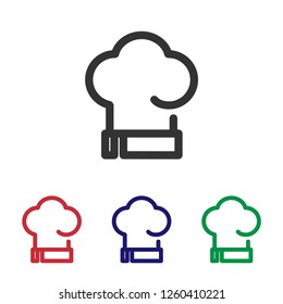 Chef hat icon.White cap for cookers.Kitchen element vector sign illustration for graphic design, web and mobile platforms.