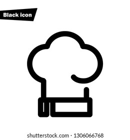 Chef hat icon.White cap for cookers.Kitchen element vector sign illustration for graphic design, web and mobile platforms.