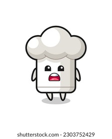 chef hat illustration with apologizing expression, saying I am sorry , cute style design for t shirt, sticker, logo element