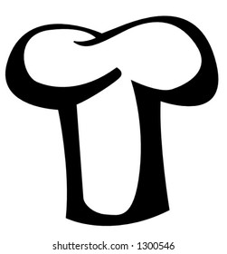 chef hat illustration in black and white