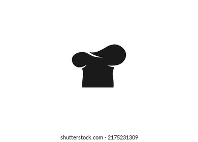 chef hat illustration vector in black solid color