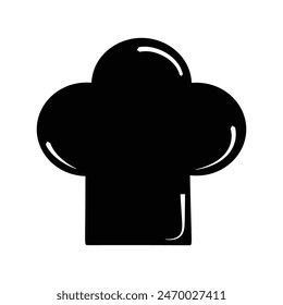 chef hat isolated on white background icon silhouette